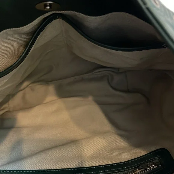 Horse and Nail handbag green silver and brown leather hobo style - Picture 13 of 15